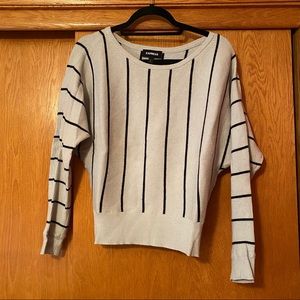 Express Dolman Style Sleeve Sweater Grey/Black S